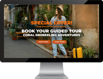 Tour Mail Pro special offer computer email marketing example for a coral snorkeling adventure.